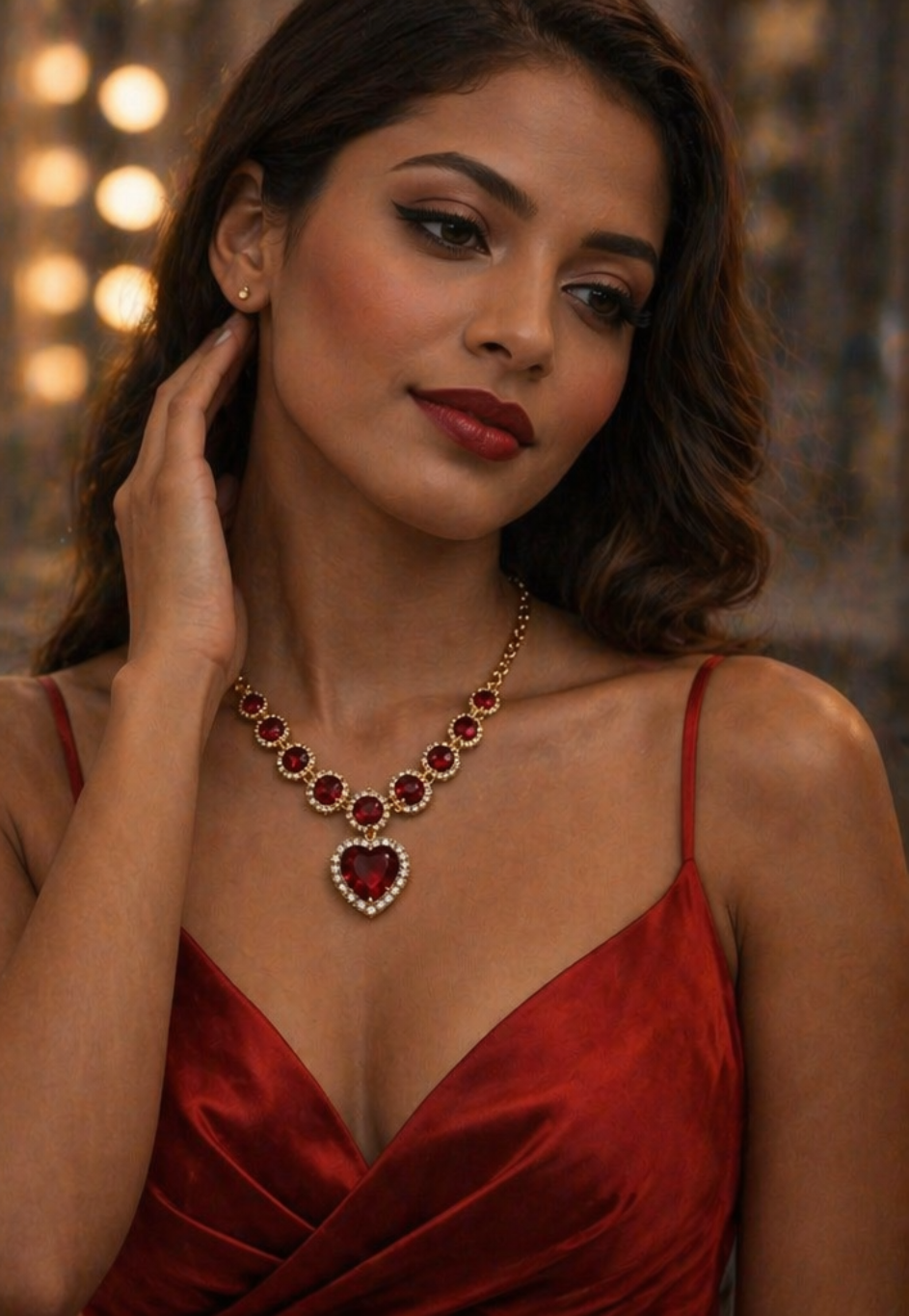 Ruby Heart Elegance Necklace
