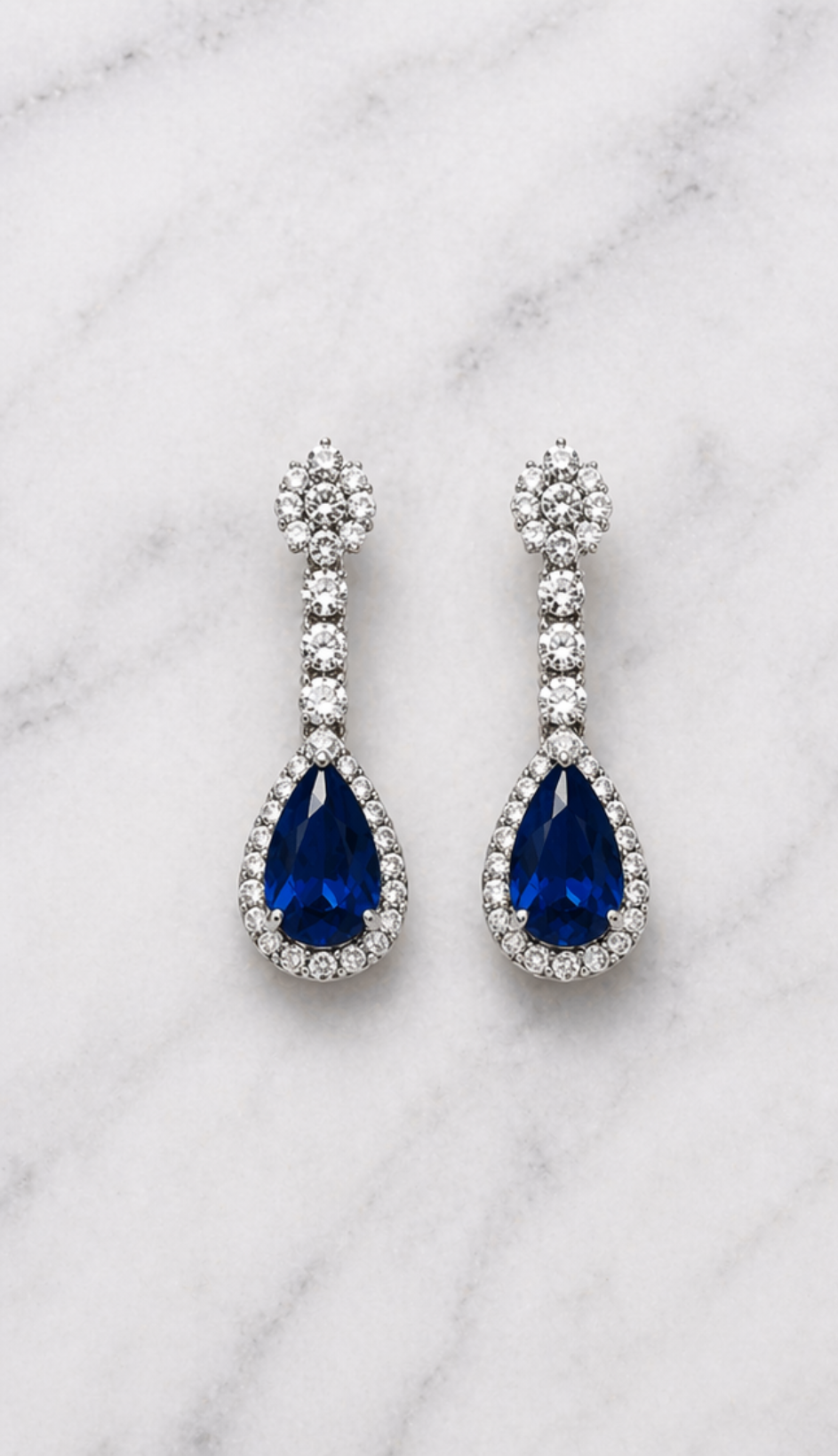 Sapphire Drop Elegance Earrings