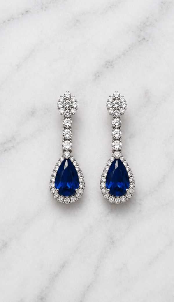Sapphire Drop Elegance Earrings
