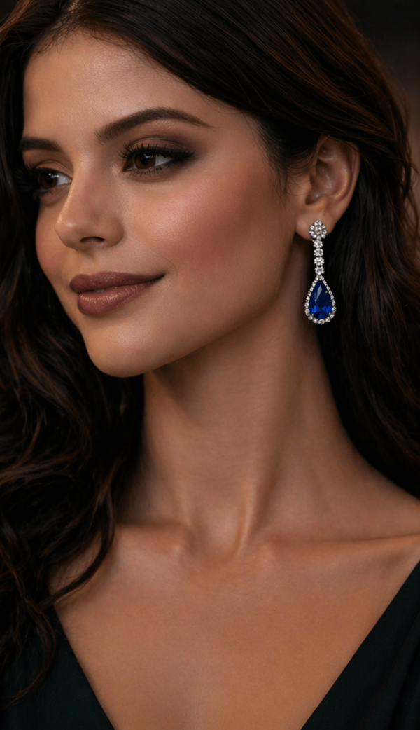 Sapphire Drop Elegance Earrings
