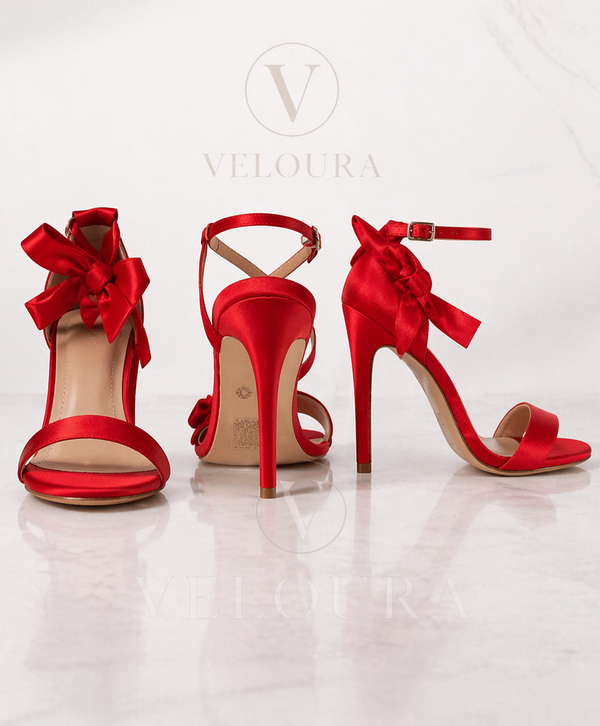Satin Bow Heels