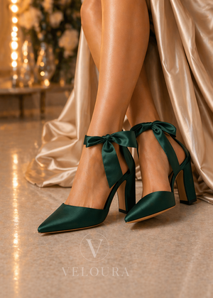 Satin Bow Heels