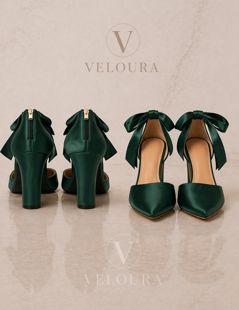 Satin Bow Heels